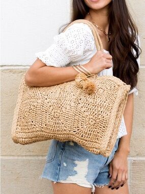 STRAW TRAVELER TOTE KHAKI
